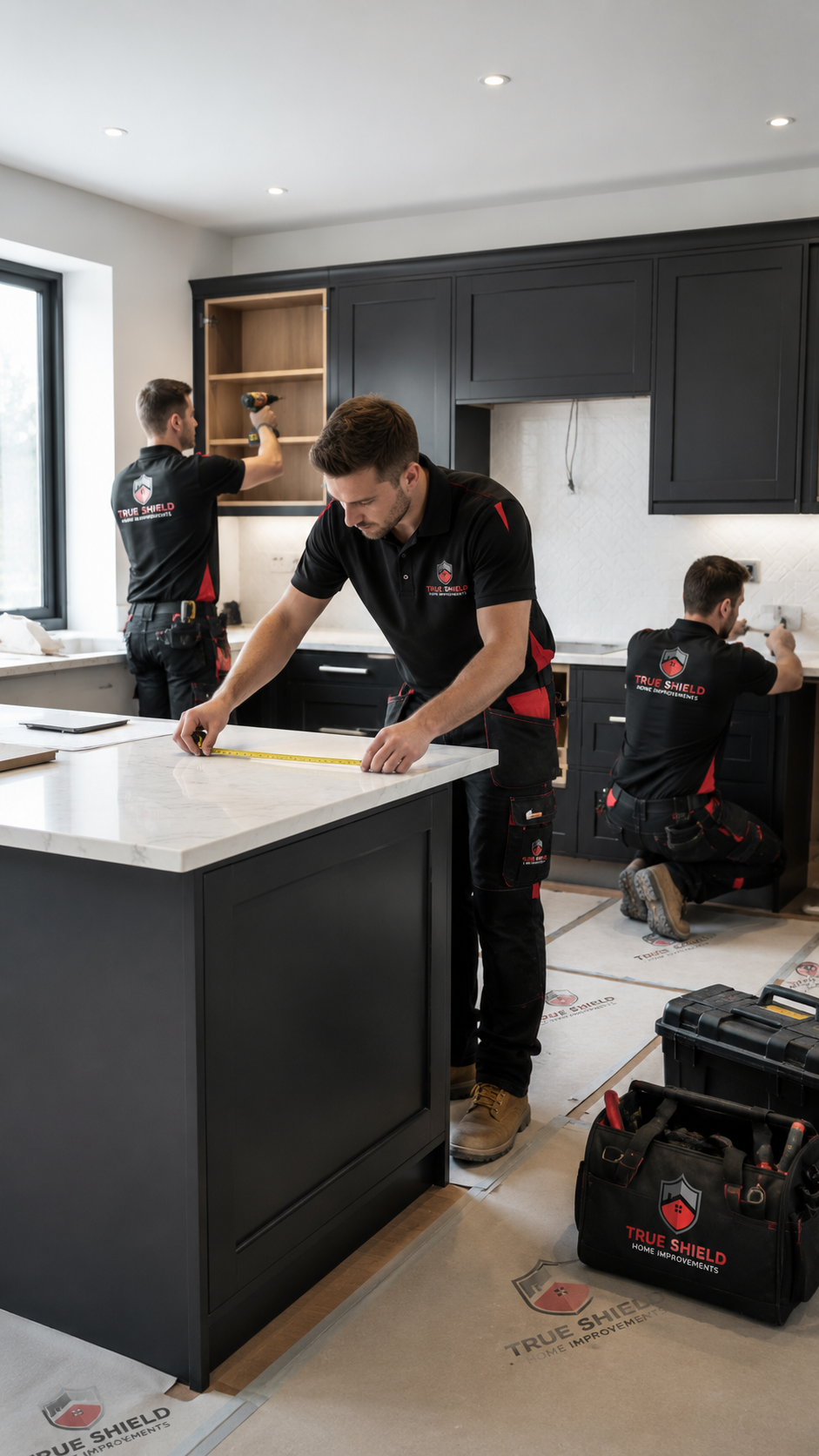 True Shield team carrying out a kitchen remodelling project in Kent