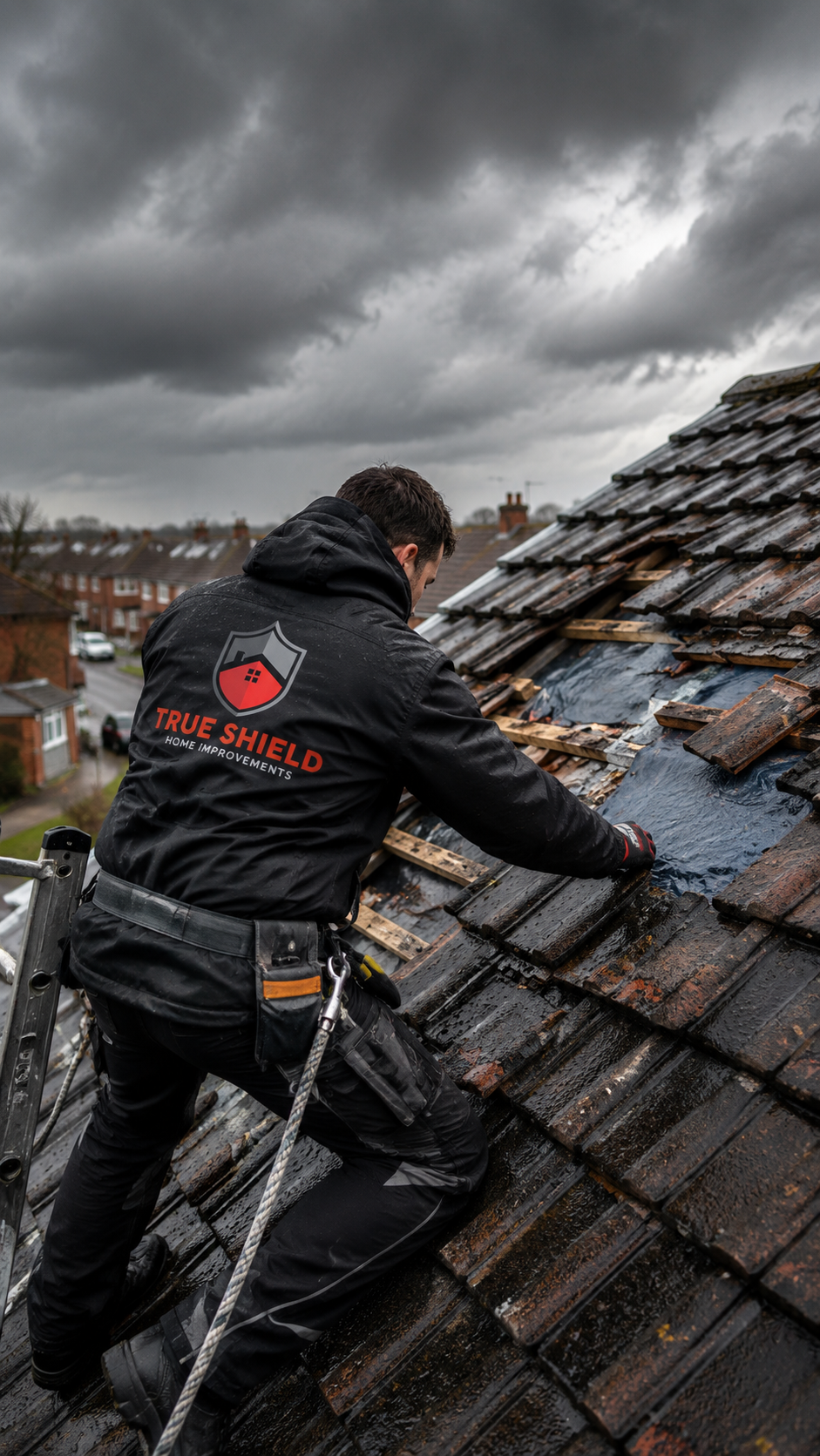Professional storm roof repairs across Kent for wind damage, missing tiles, leaks, damaged flashing, ridges and weather-exposed roofing.